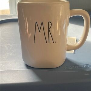 * Rae Dunn MR. Cream Ceramic Mug with Black Lettering